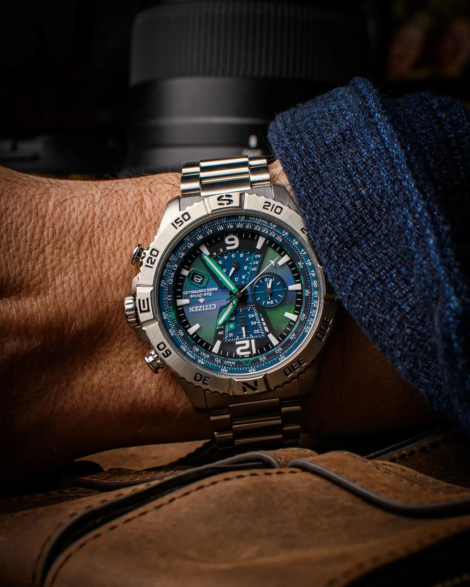 Promaster Navihawk A-T Blue Dial Stainless Steel Bracelet AT8220